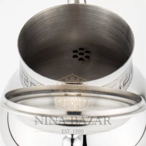Compatible tous feux Théière Marocaine en Acier Inoxydable Induction 1.6L - Chrome et Doré